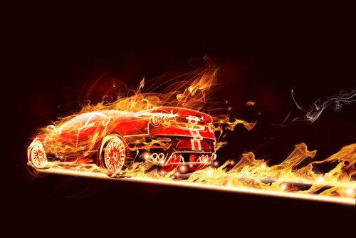 Flaming Car in Photoshop
